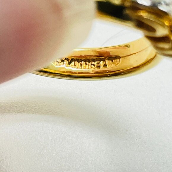 14KGE Crystal Band Ring Bridal Wedding Promise Commitment  Love Classic - Picture 4 of 9